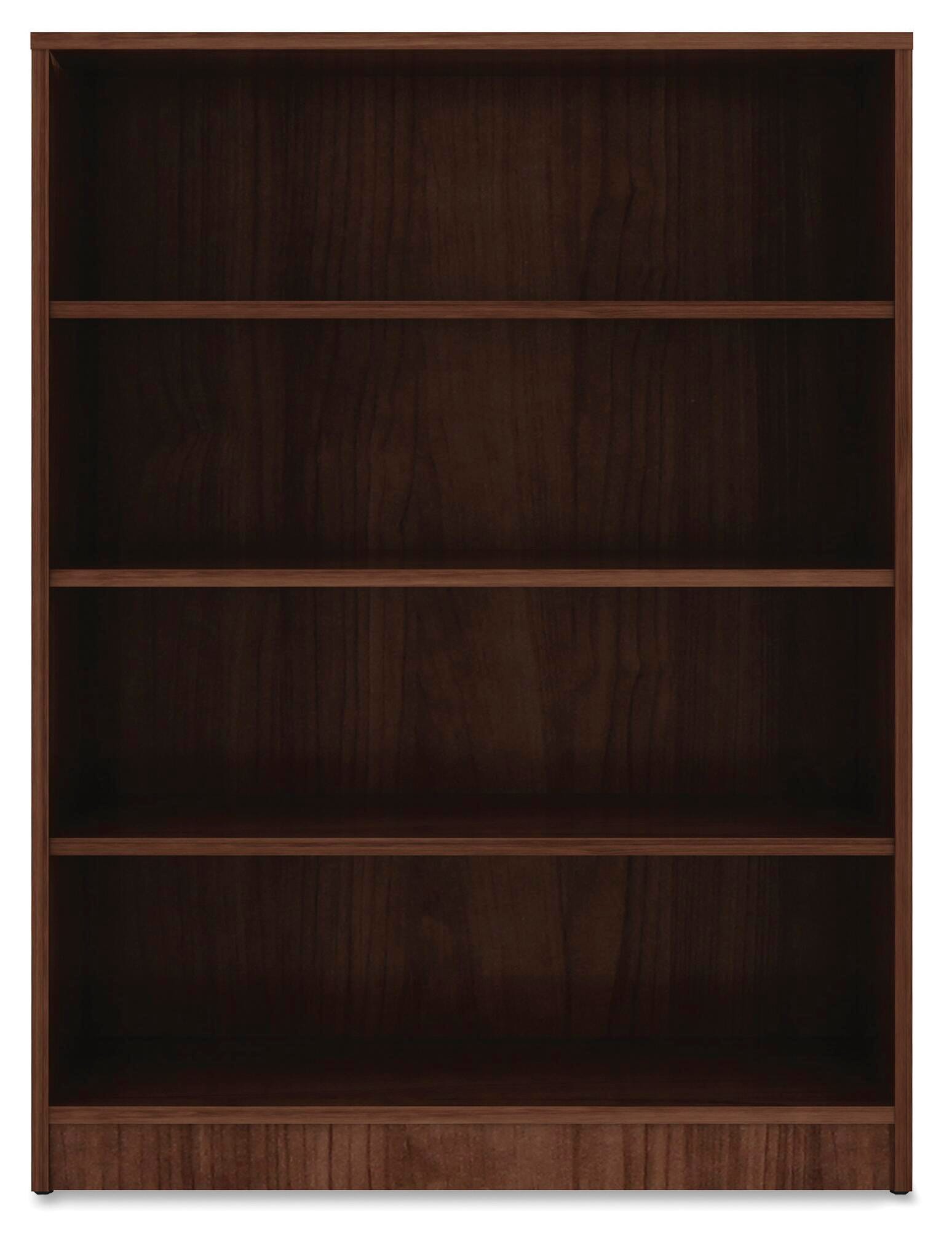 Lorell Laminate 4 Shelf Bookcase, 36 x 12 x 48 Inches, Walnut 1575460